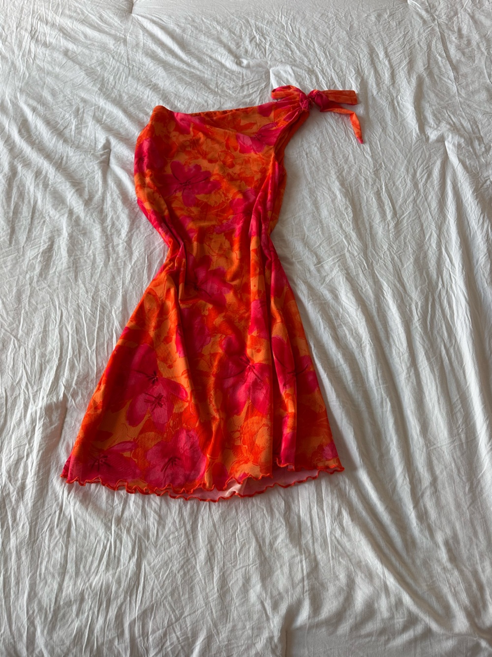 Bright Floral Orange & Pink Women's dress